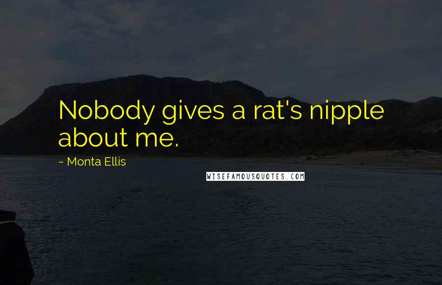 Monta Ellis Quotes: Nobody gives a rat's nipple about me.