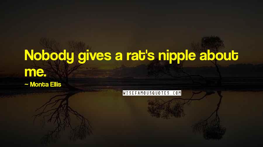 Monta Ellis Quotes: Nobody gives a rat's nipple about me.