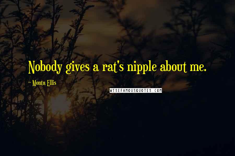 Monta Ellis Quotes: Nobody gives a rat's nipple about me.