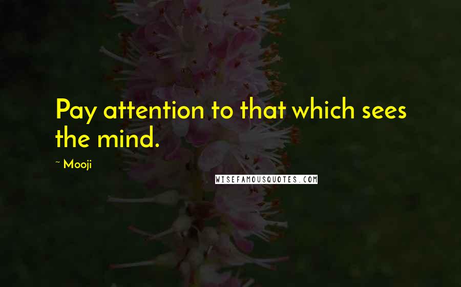 Mooji Quotes: Pay attention to that which sees the mind.