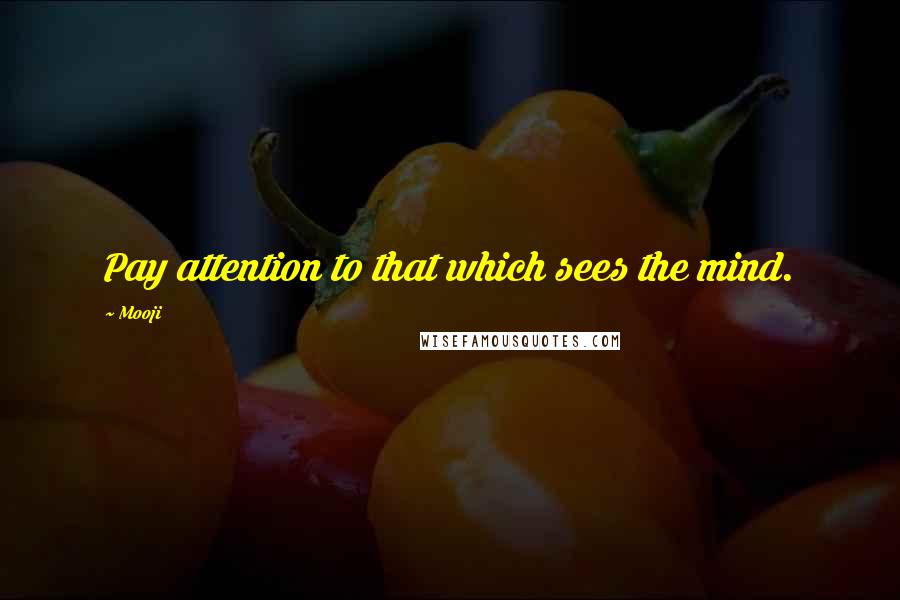 Mooji Quotes: Pay attention to that which sees the mind.