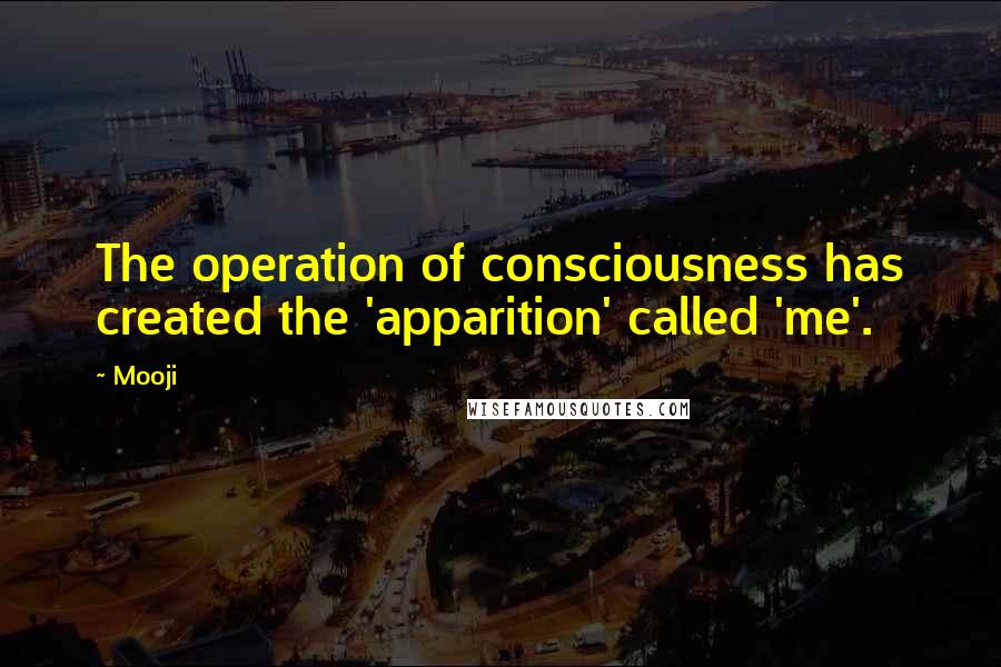 Mooji Quotes: The operation of consciousness has created the 'apparition' called 'me'.