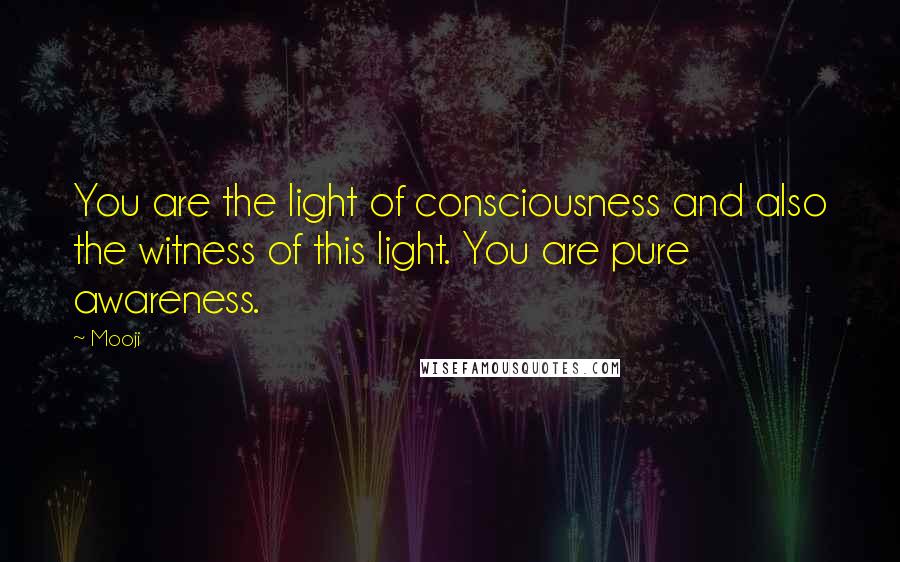Mooji Quotes: You are the light of consciousness and also the witness of this light. You are pure awareness.