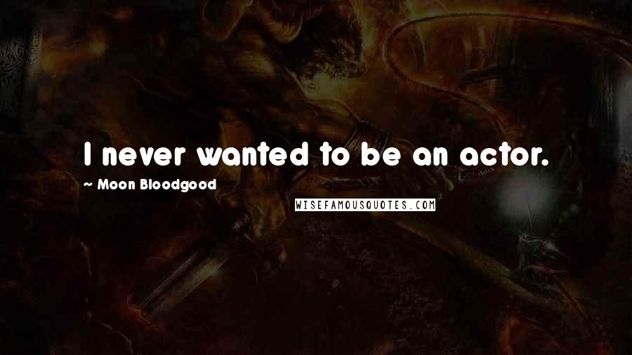 Moon Bloodgood Quotes: I never wanted to be an actor.