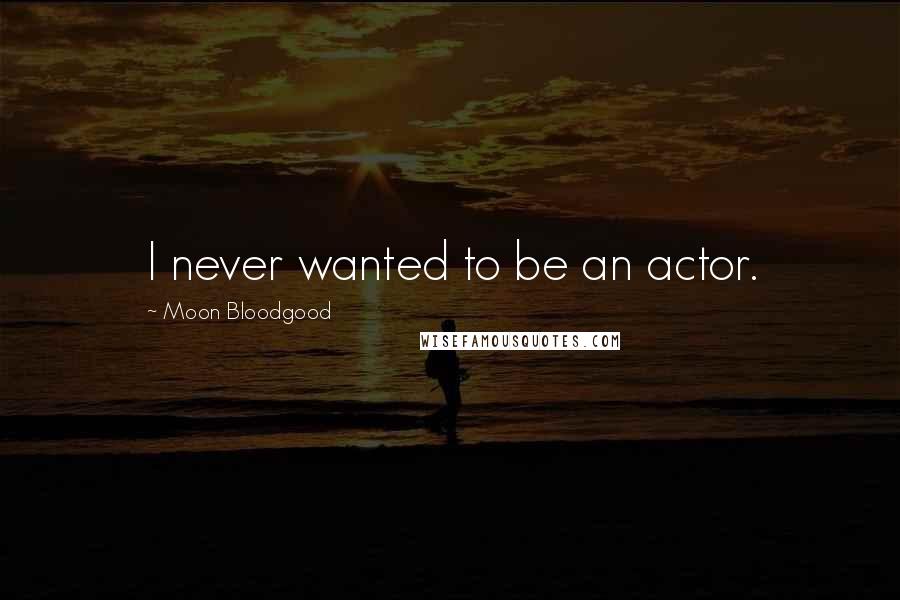 Moon Bloodgood Quotes: I never wanted to be an actor.