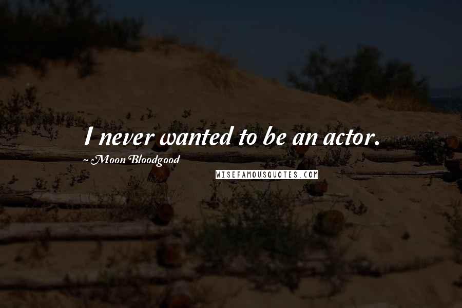 Moon Bloodgood Quotes: I never wanted to be an actor.