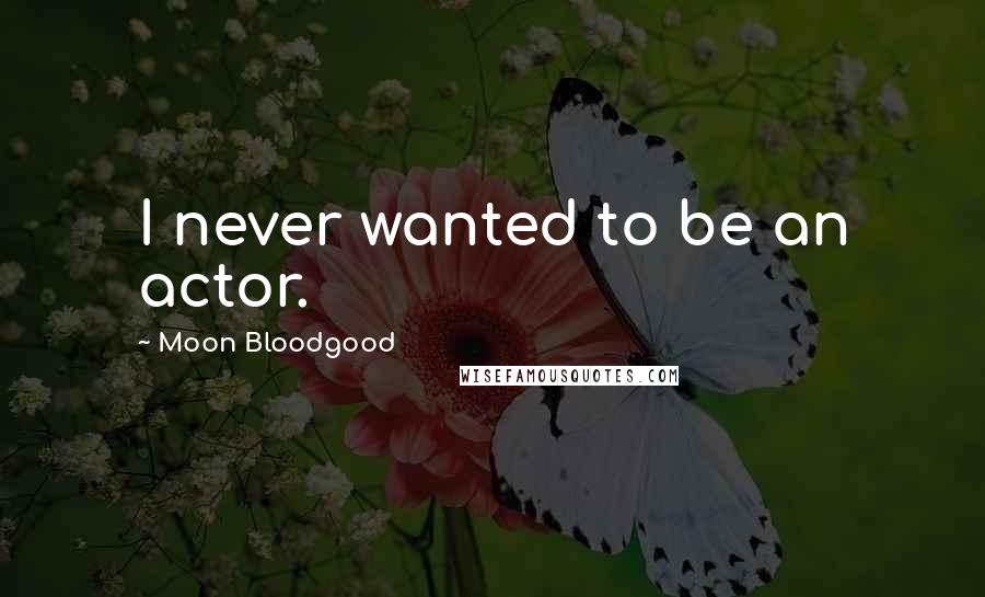 Moon Bloodgood Quotes: I never wanted to be an actor.