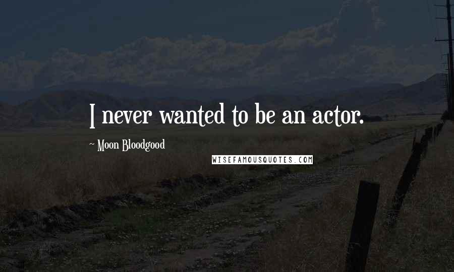 Moon Bloodgood Quotes: I never wanted to be an actor.