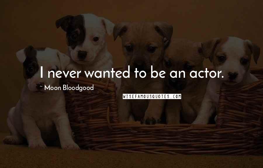 Moon Bloodgood Quotes: I never wanted to be an actor.