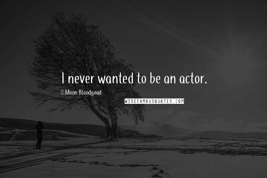 Moon Bloodgood Quotes: I never wanted to be an actor.