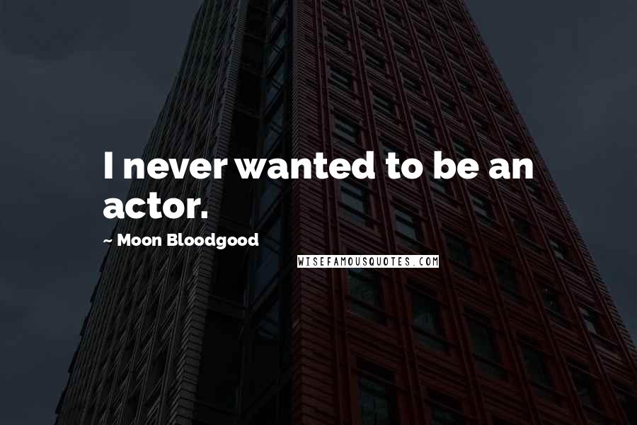 Moon Bloodgood Quotes: I never wanted to be an actor.