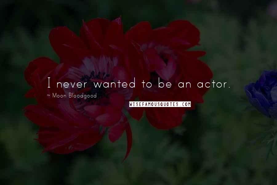 Moon Bloodgood Quotes: I never wanted to be an actor.