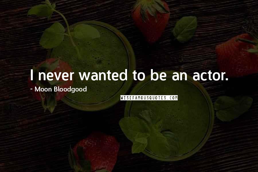 Moon Bloodgood Quotes: I never wanted to be an actor.