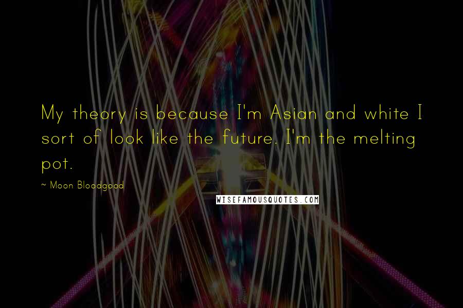 Moon Bloodgood Quotes: My theory is because I'm Asian and white I sort of look like the future. I'm the melting pot.