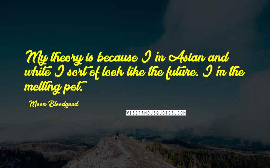 Moon Bloodgood Quotes: My theory is because I'm Asian and white I sort of look like the future. I'm the melting pot.