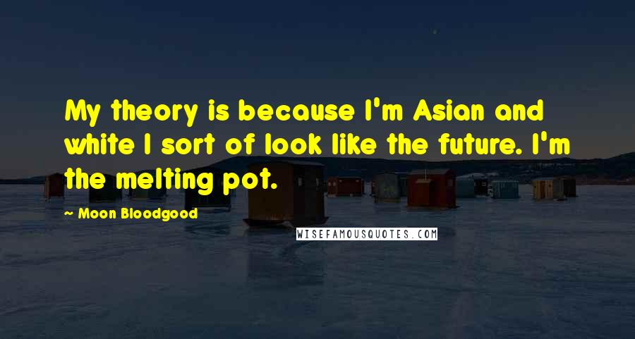 Moon Bloodgood Quotes: My theory is because I'm Asian and white I sort of look like the future. I'm the melting pot.