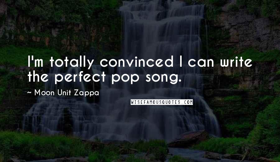 Moon Unit Zappa Quotes: I'm totally convinced I can write the perfect pop song.