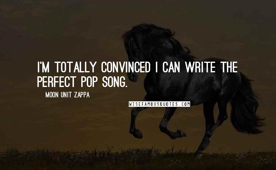 Moon Unit Zappa Quotes: I'm totally convinced I can write the perfect pop song.
