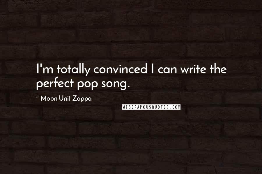 Moon Unit Zappa Quotes: I'm totally convinced I can write the perfect pop song.