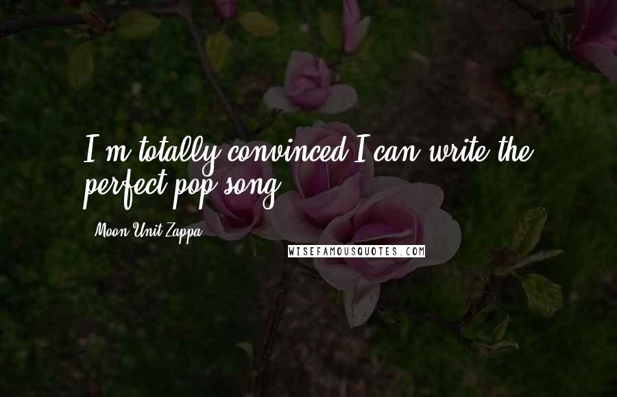 Moon Unit Zappa Quotes: I'm totally convinced I can write the perfect pop song.