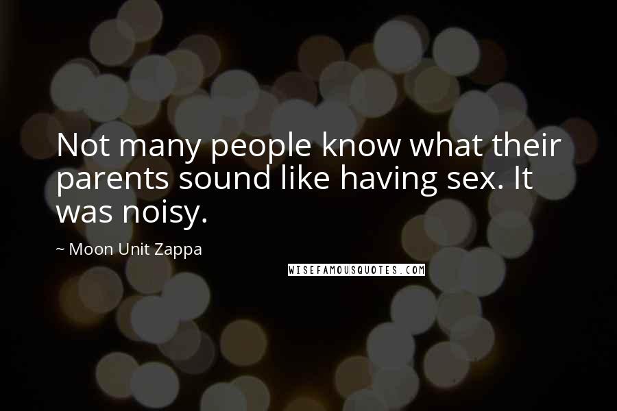 Moon Unit Zappa Quotes: Not many people know what their parents sound like having sex. It was noisy.