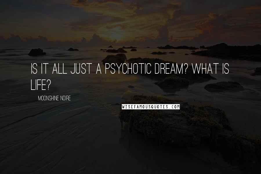 Moonshine Noire Quotes: Is it all just a psychotic dream? What is life?