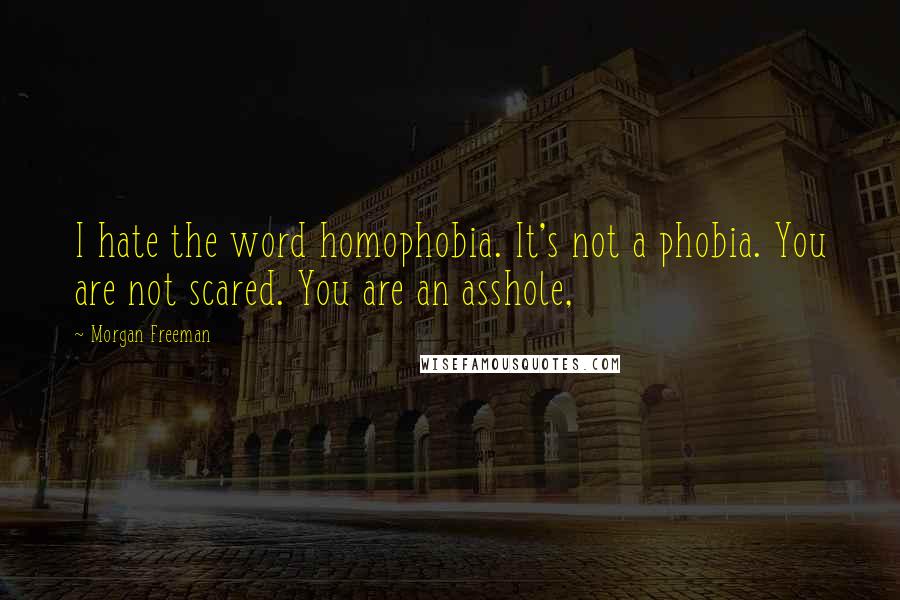 Morgan Freeman Quotes: I hate the word homophobia. It's not a phobia. You are not scared. You are an asshole,