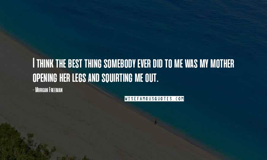 Morgan Freeman Quotes: I think the best thing somebody ever did to me was my mother opening her legs and squirting me out.