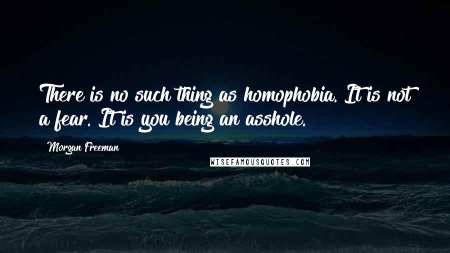 Morgan Freeman Quotes: There is no such thing as homophobia. It is not a fear. It is you being an asshole.