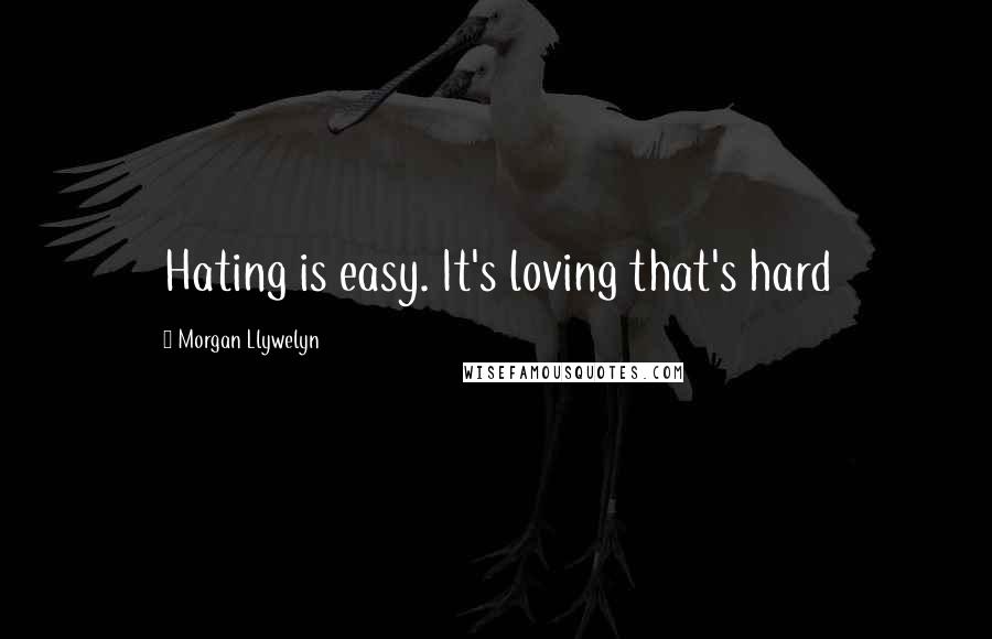 Morgan Llywelyn Quotes: Hating is easy. It's loving that's hard