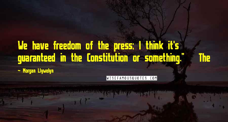 Morgan Llywelyn Quotes: We have freedom of the press; I think it's guaranteed in the Constitution or something." The