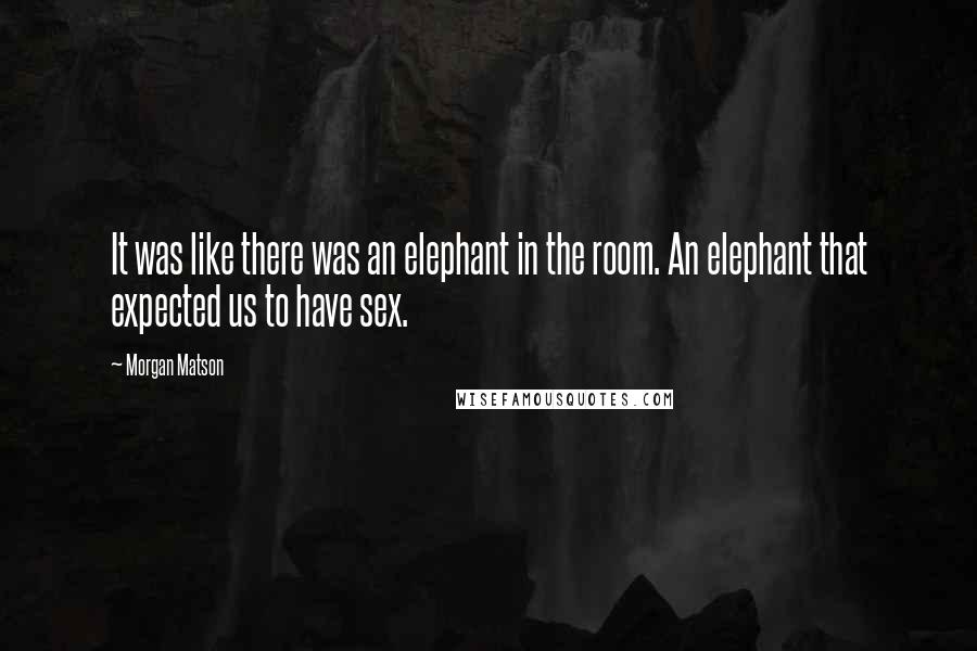 Morgan Matson Quotes: It was like there was an elephant in the room. An elephant that expected us to have sex.