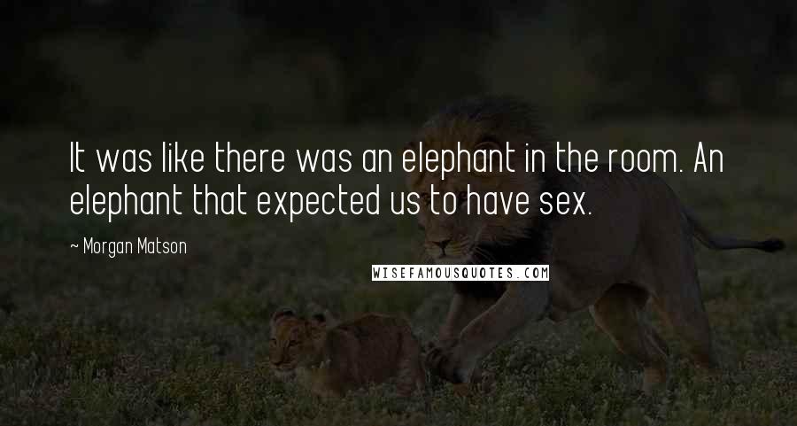 Morgan Matson Quotes: It was like there was an elephant in the room. An elephant that expected us to have sex.