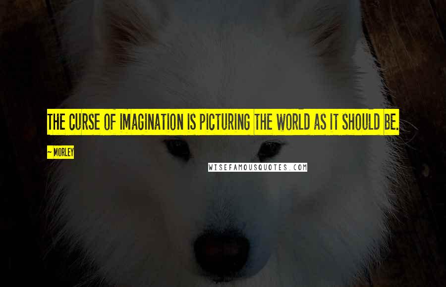 Morley Quotes: The curse of imagination is picturing the world as it should be.