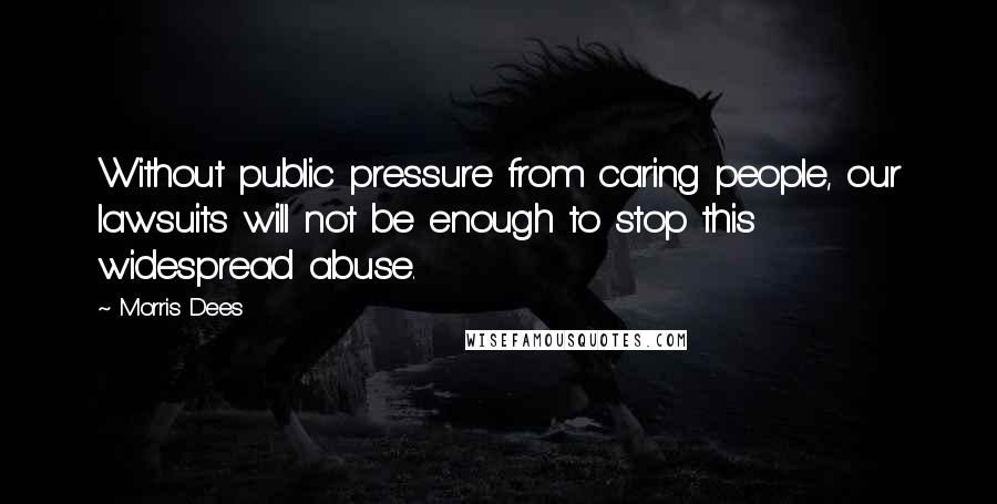 Morris Dees Quotes: Without public pressure from caring people, our lawsuits will not be enough to stop this widespread abuse.