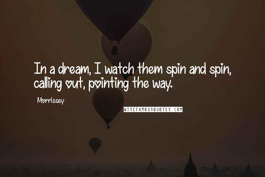 Morrissey Quotes: In a dream, I watch them spin and spin, calling out, pointing the way.