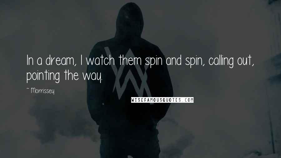 Morrissey Quotes: In a dream, I watch them spin and spin, calling out, pointing the way.