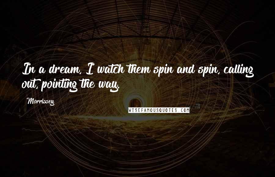 Morrissey Quotes: In a dream, I watch them spin and spin, calling out, pointing the way.