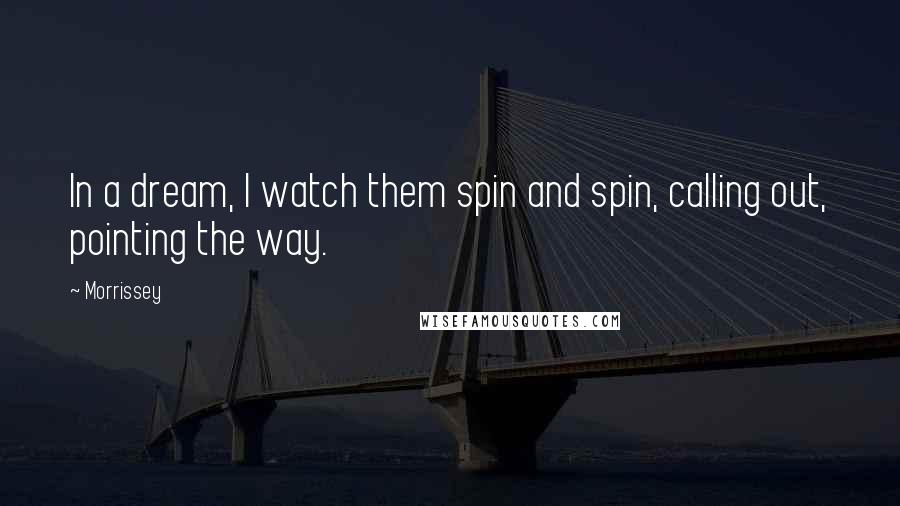 Morrissey Quotes: In a dream, I watch them spin and spin, calling out, pointing the way.