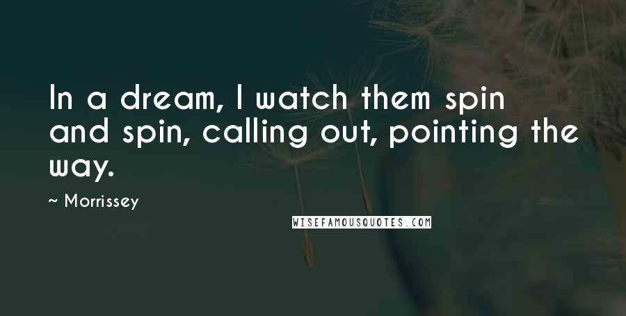 Morrissey Quotes: In a dream, I watch them spin and spin, calling out, pointing the way.