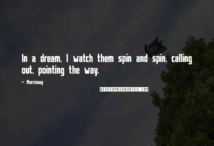 Morrissey Quotes: In a dream, I watch them spin and spin, calling out, pointing the way.