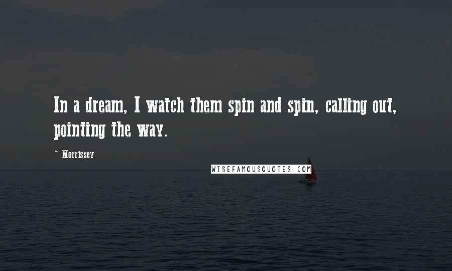 Morrissey Quotes: In a dream, I watch them spin and spin, calling out, pointing the way.