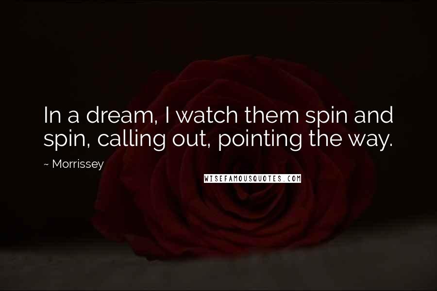Morrissey Quotes: In a dream, I watch them spin and spin, calling out, pointing the way.