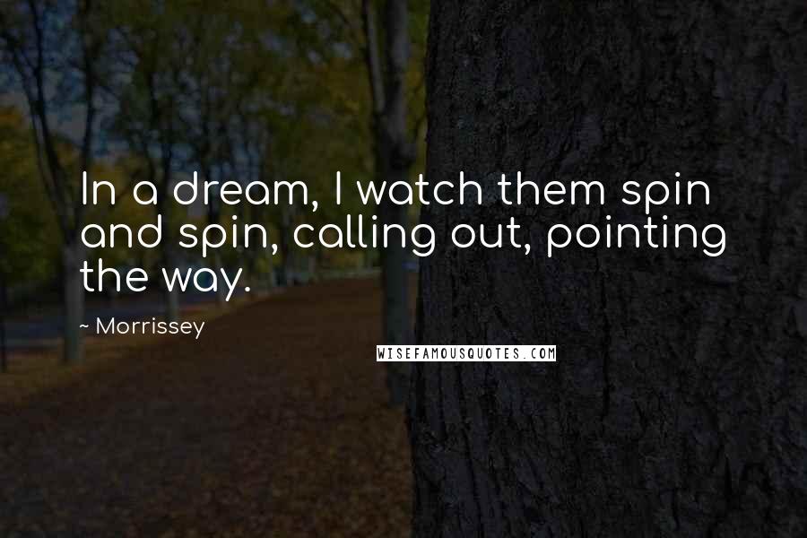 Morrissey Quotes: In a dream, I watch them spin and spin, calling out, pointing the way.