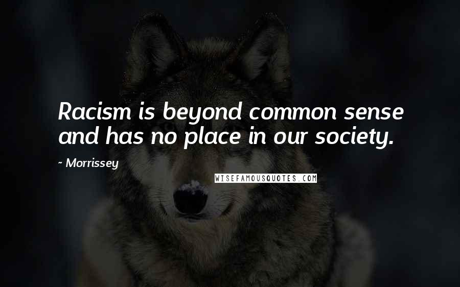 Morrissey Quotes: Racism is beyond common sense and has no place in our society.