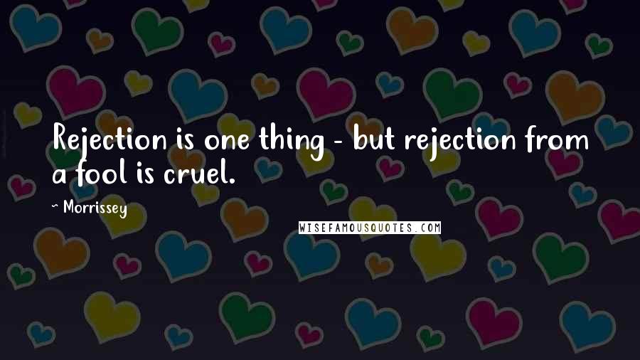Morrissey Quotes: Rejection is one thing - but rejection from a fool is cruel.