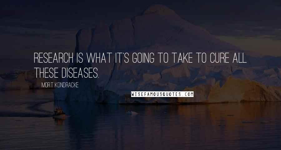 Mort Kondracke Quotes: Research is what it's going to take to cure all these diseases.