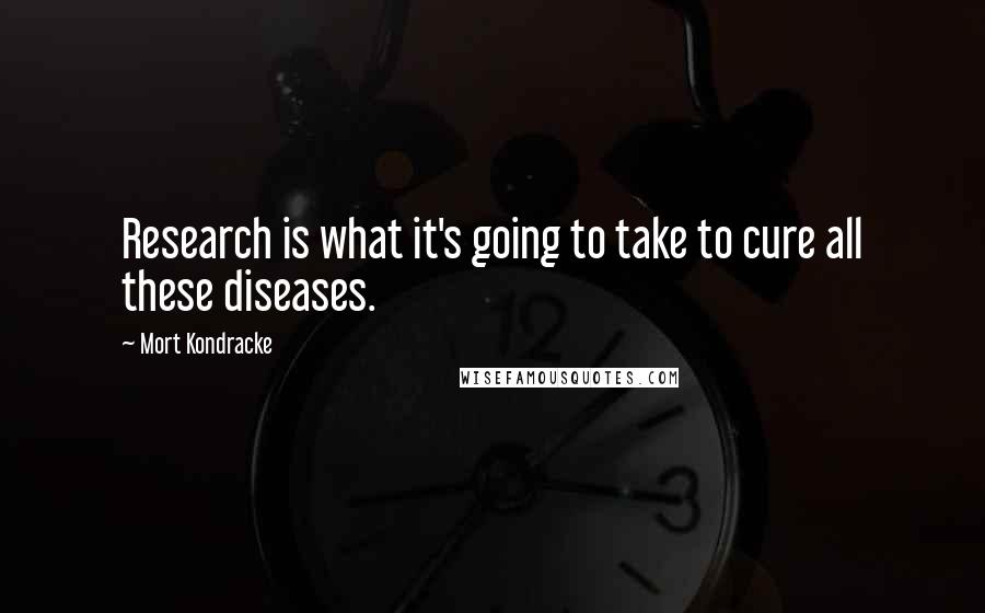Mort Kondracke Quotes: Research is what it's going to take to cure all these diseases.