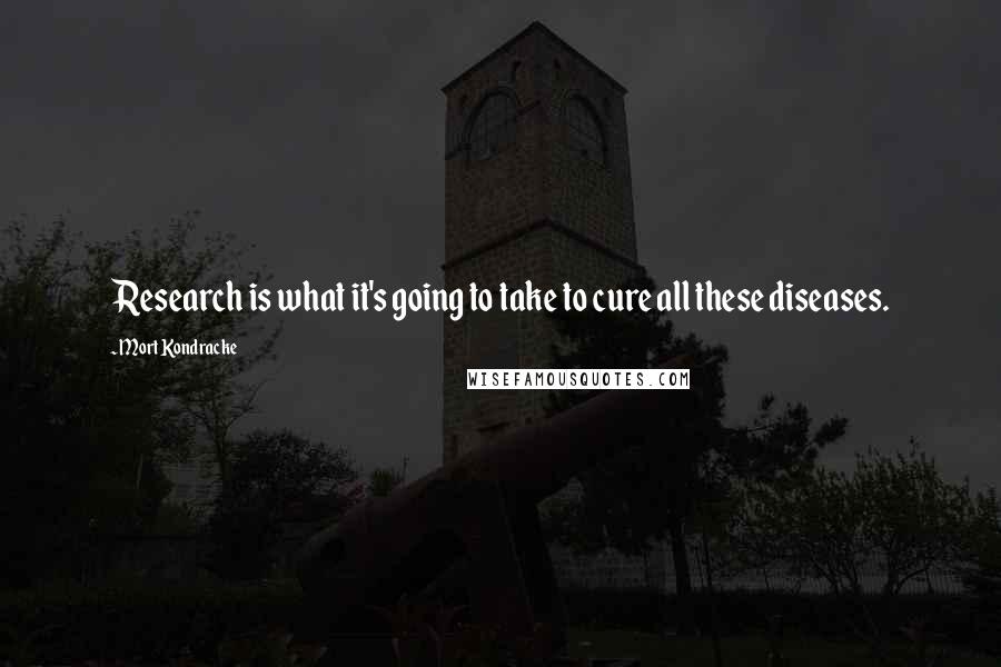 Mort Kondracke Quotes: Research is what it's going to take to cure all these diseases.