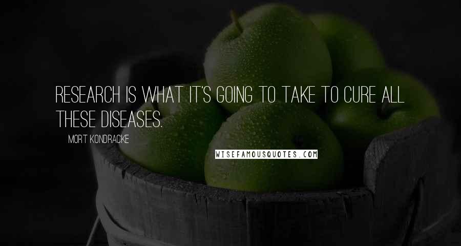 Mort Kondracke Quotes: Research is what it's going to take to cure all these diseases.